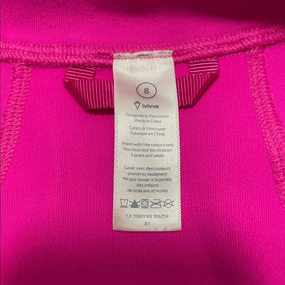 Ivivva by Lululemon Kids Girls 8 Perfect Your Practice Jacket Zip Pink